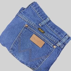 Vtg Wrangler Jeans Mens Sz 38x34 Blue Denim (Actual Sz 36x33) Western Cowboy Cut